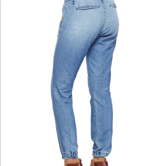 jeans with elastic ankle cuff
